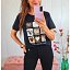 Camiseta Negra Corazones Print